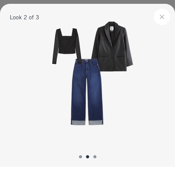 BESTSELLER! Abercrombie & Fitch Black Long-Sleeve Crepe Squareneck Top NWT! - Picture 3 of 5